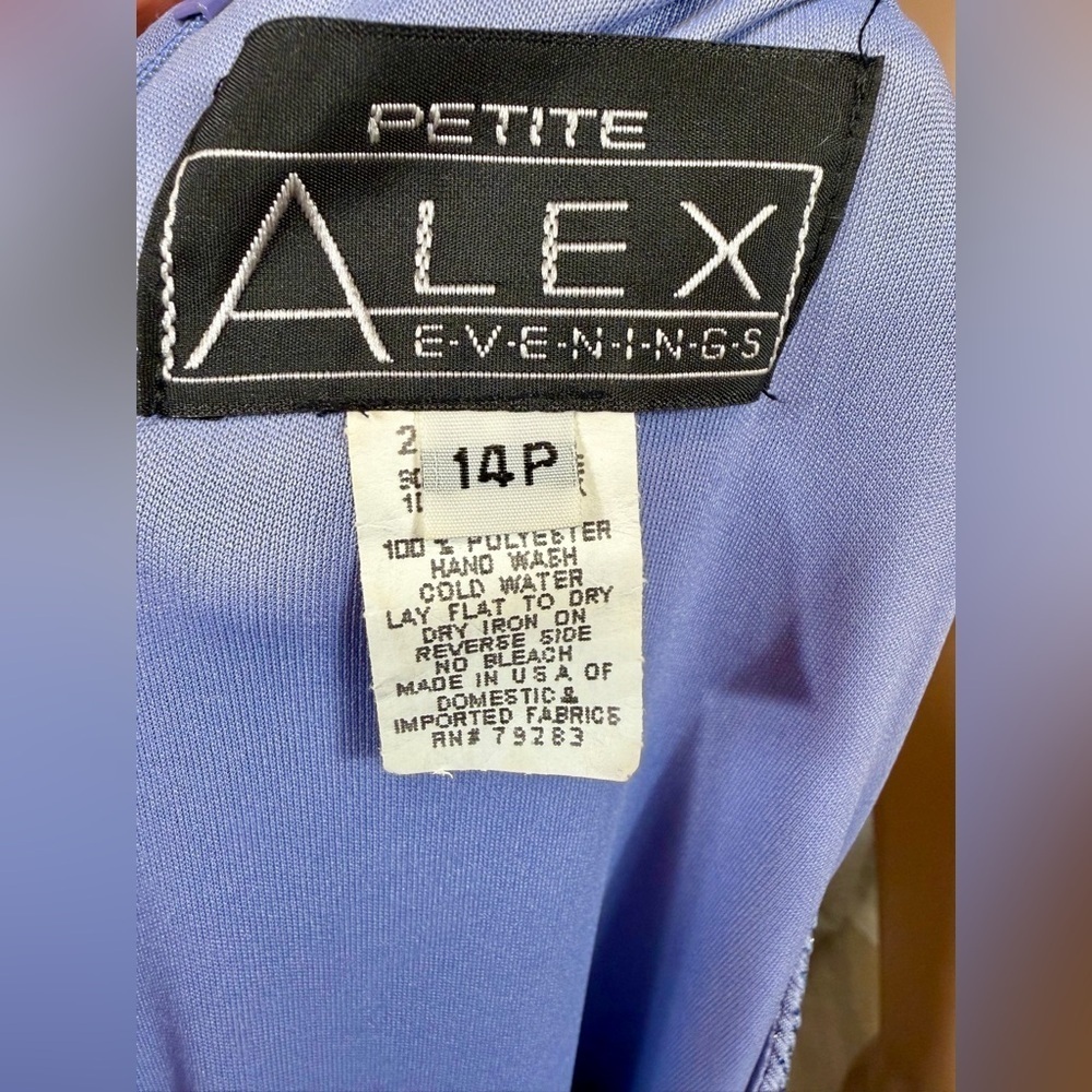 💜 Alex Evenings 2-Piece Lavender Blue Shimmer Set – Size 14 Petite - Picture 2 of 9